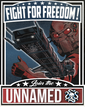 Laser Cut Metal Propaganda Poster